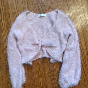Women's Pink Fuzzy Sweater